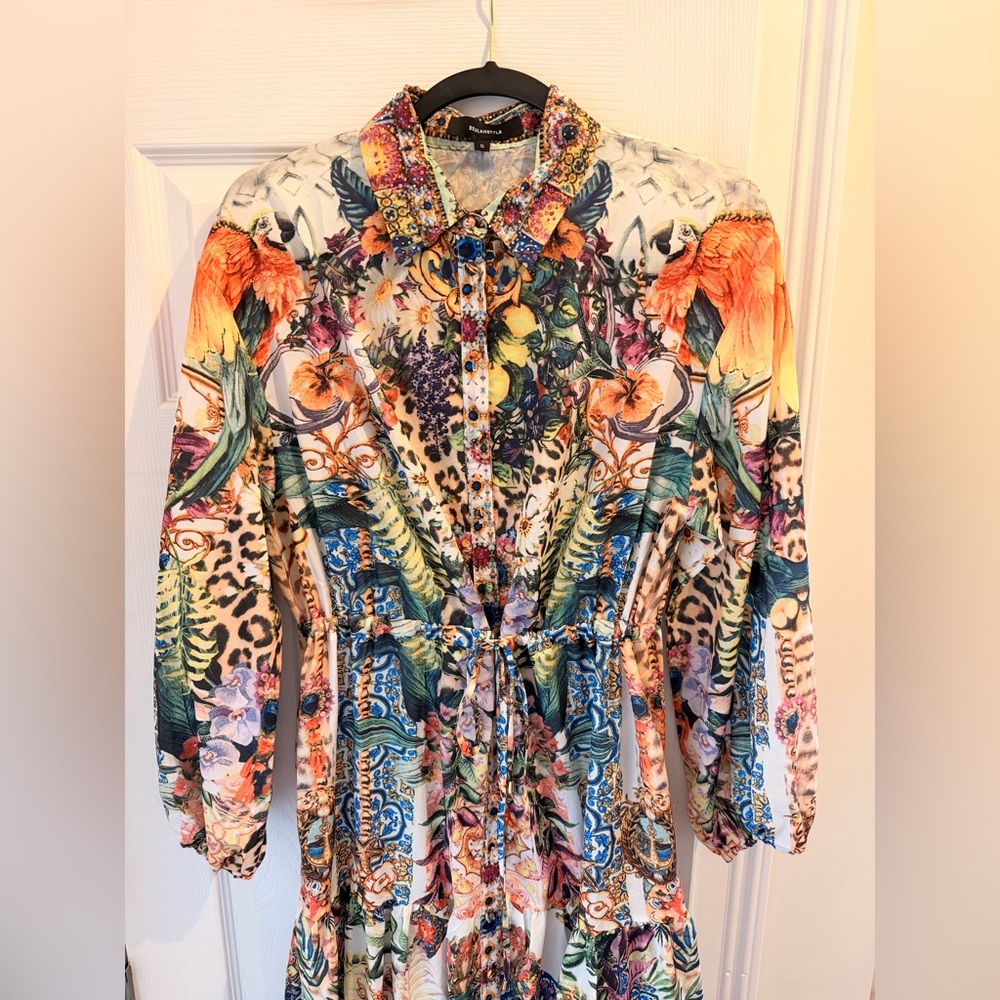 Beulah Multicolor Botanical & Animal Print Maxi Dress - Picture 3 of 8